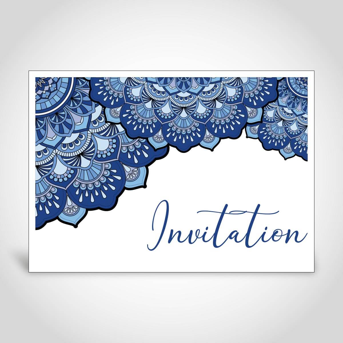 Blue Mandala Design Indian Wedding Card – CF161