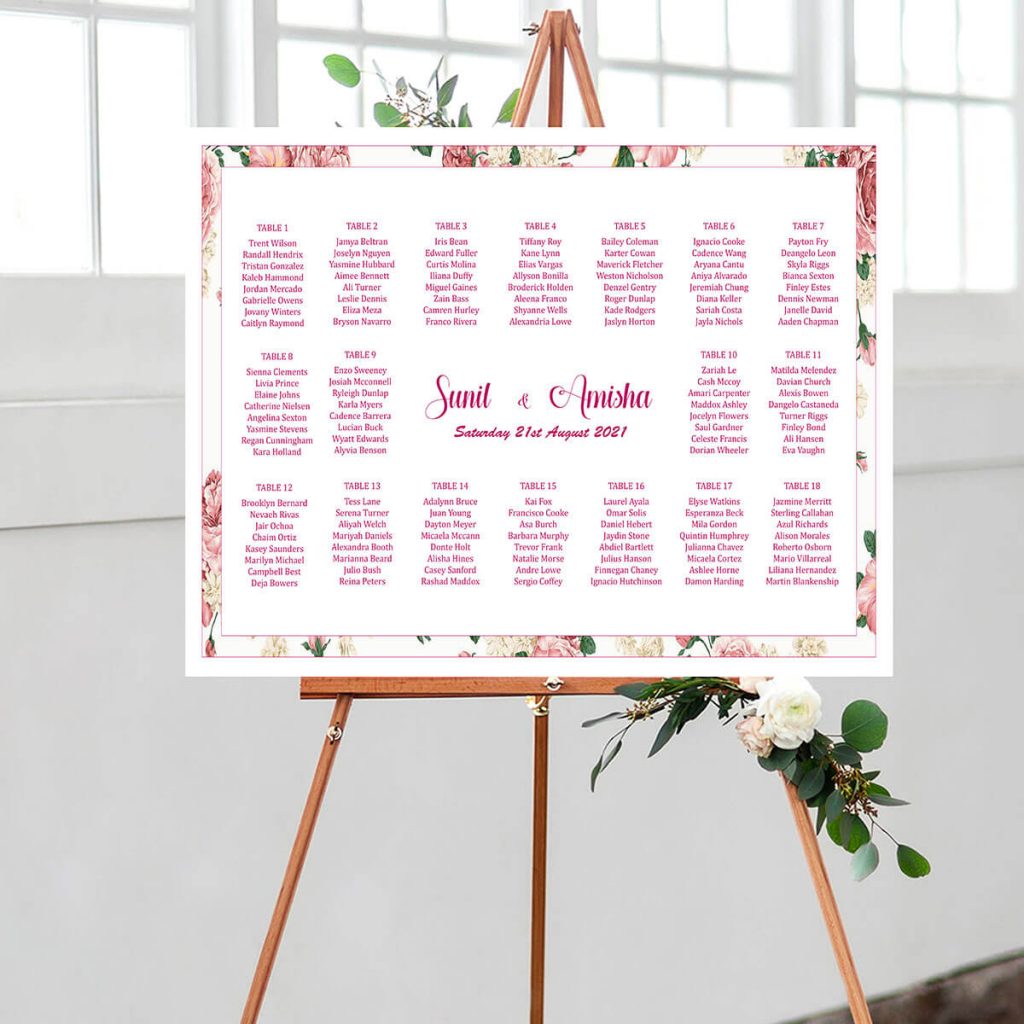 Floral Wedding Seating Chart – 2