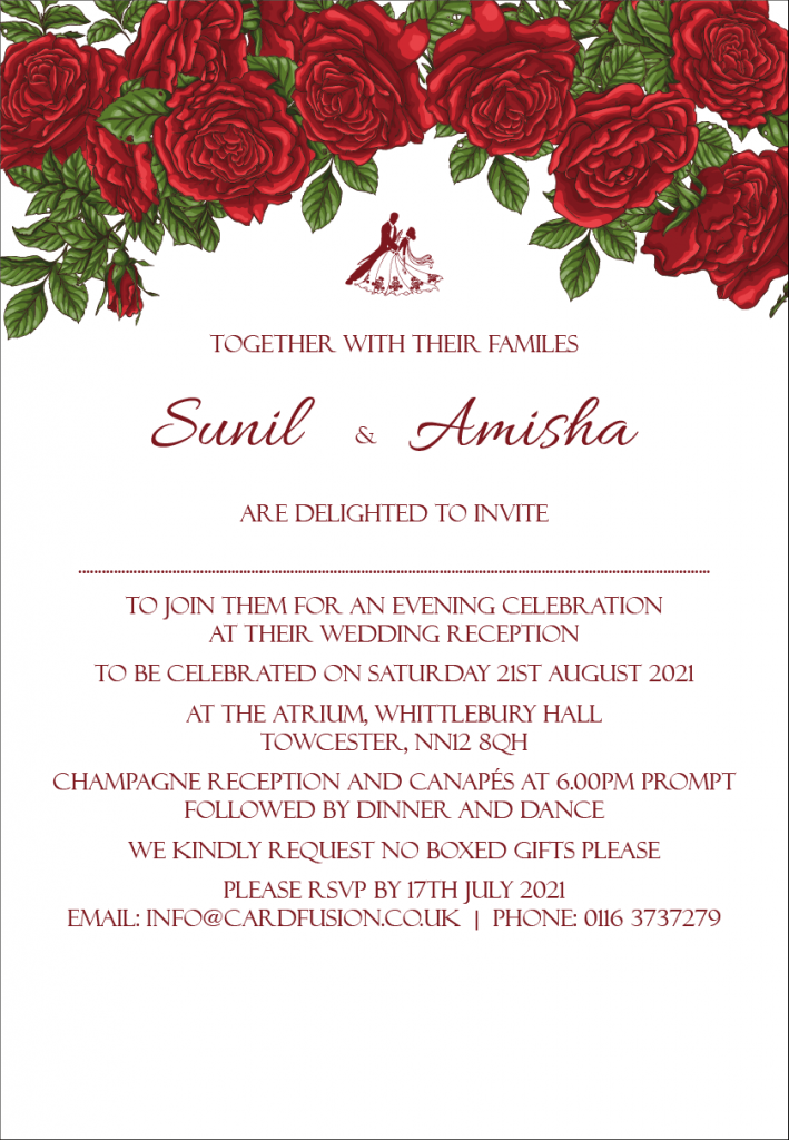 Wedding Reception Invitation Wordings by CardFusion